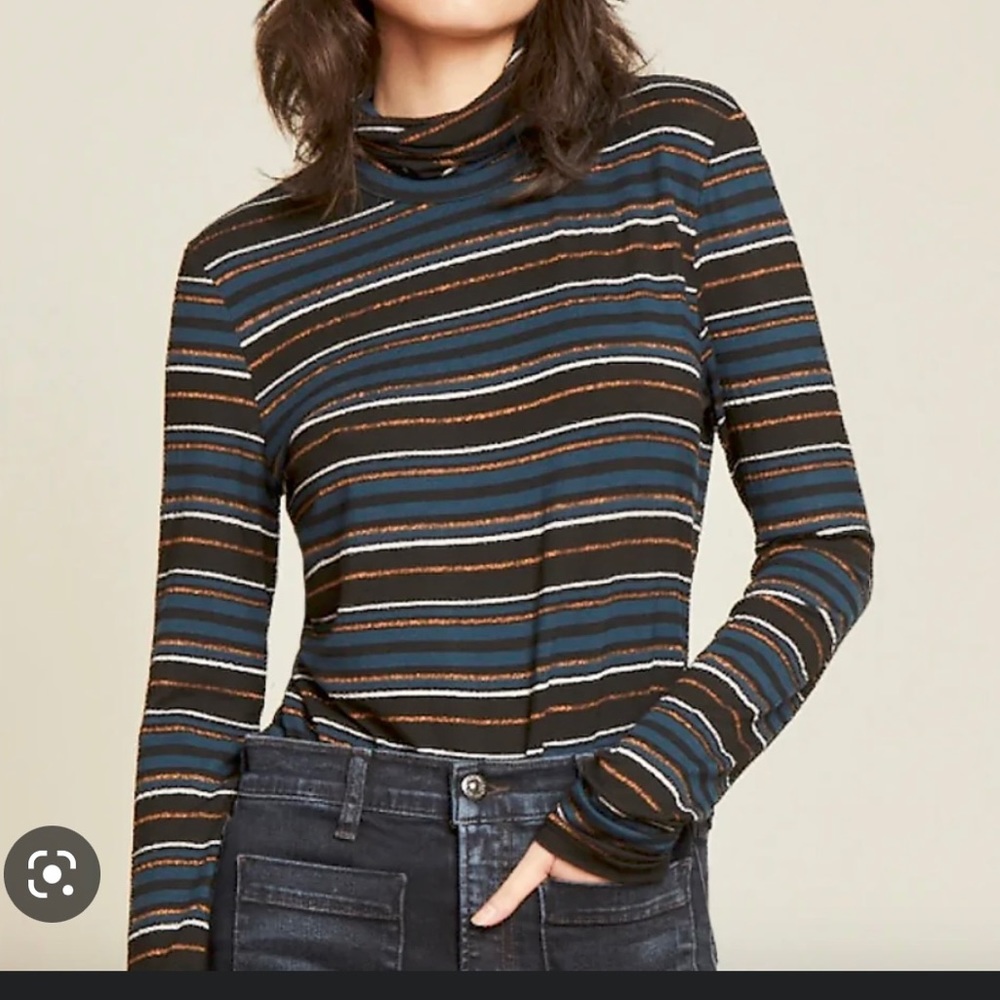 Veronica Beard Striped Turtleneck